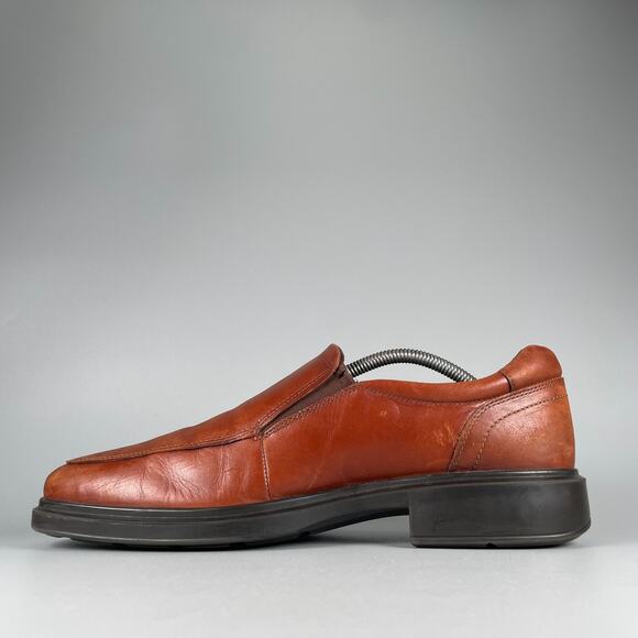 ECCO Helsinki Mens 10-10.5 Brown Leather Apron Toe Slip-On Casual Slip On Loafer main image 7